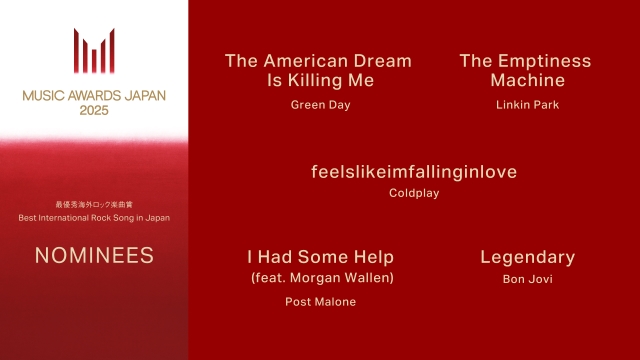 『MUSIC AWARDS JAPAN』ノミネート一覧画像