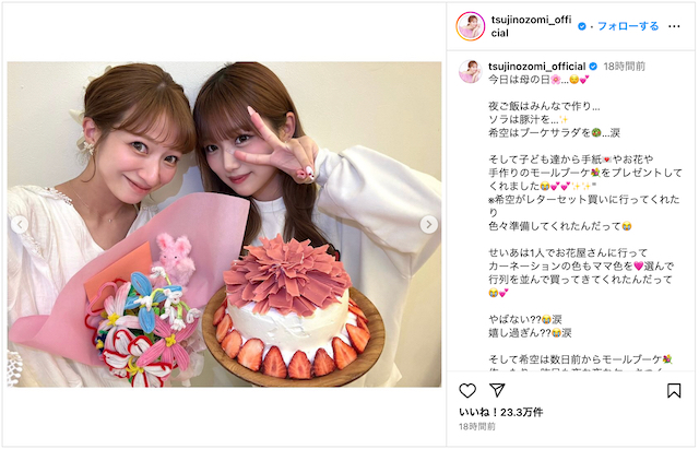 辻希美、大きなお腹と共に家族写真を投稿の画像