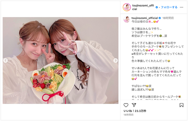 辻希美、大きなお腹と共に家族写真を投稿の画像