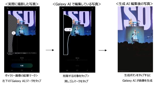 Galaxy　AIの「生成AI編集」方法