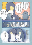【漫画】1羽だけ羽毛が違うペンギンの画像