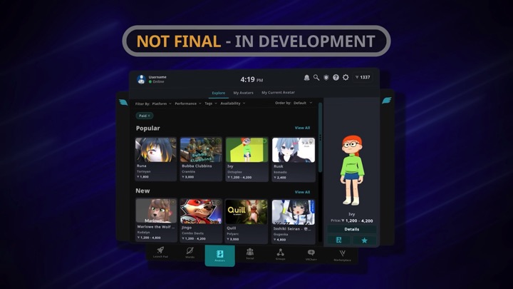 『VRChat』にアバター販売機能が正式実装の画像