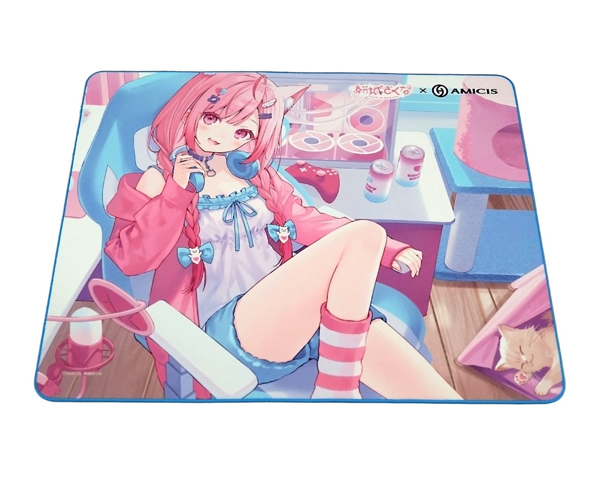 結城さくな×AMICISゲーミングキーボード、マウスパッド、特典カードセット 結城さくな×AMICISコラボゲーミングデバイス、本日より販売開始