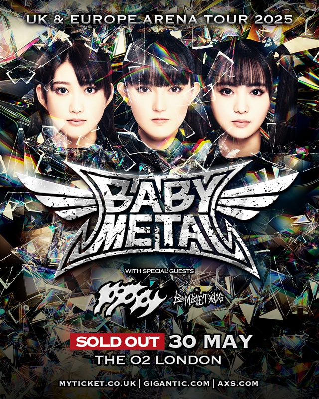 『BABYMETAL UK & EUROPE ARENA TOUR 2025』最終公演SOLD OUT告知画像