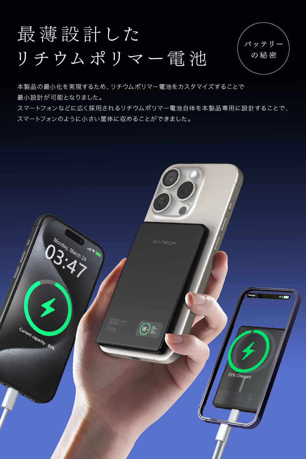 モバイルバッテリー『MagOn Prime 5000』が新登場の画像