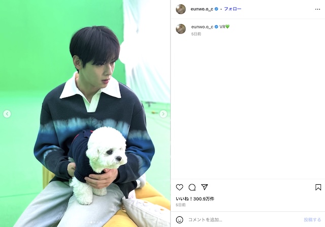 チャウヌ、モフモフな愛犬との2ショット公開の画像