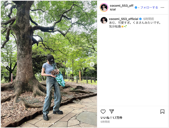 Cocomi&Kōki,、愛犬を連れて公園とカフェの画像