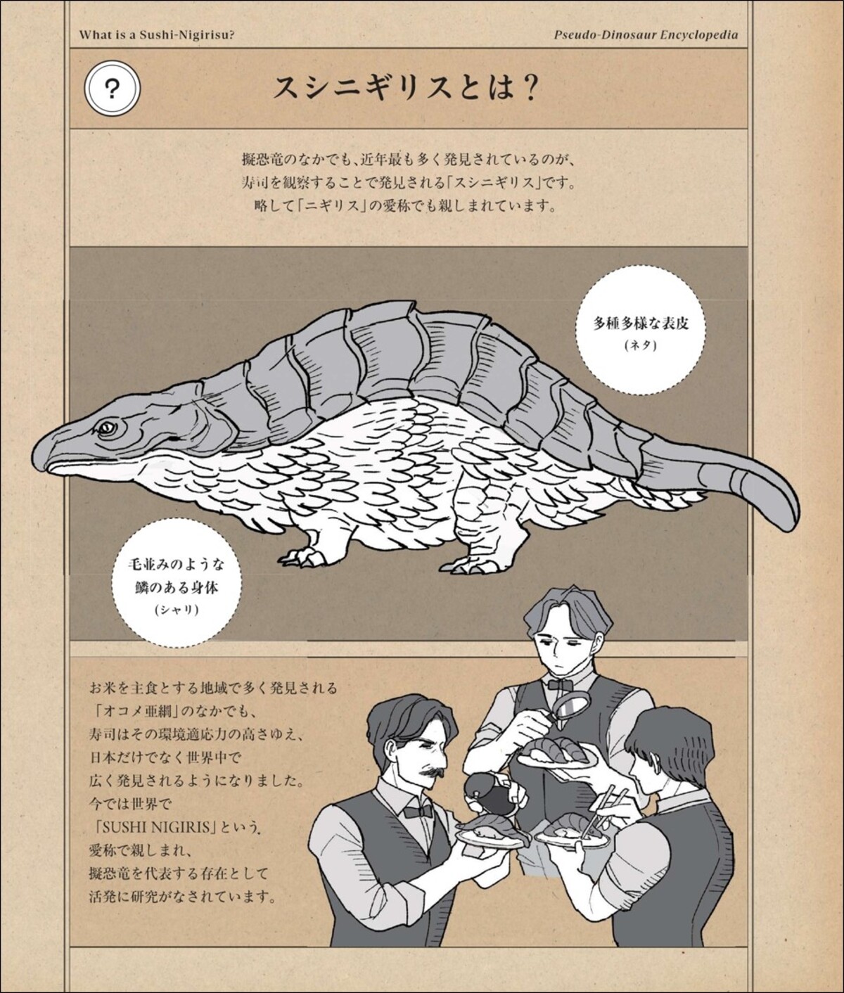 恐竜×寿司？　空想図鑑『擬恐竜図鑑』の画像