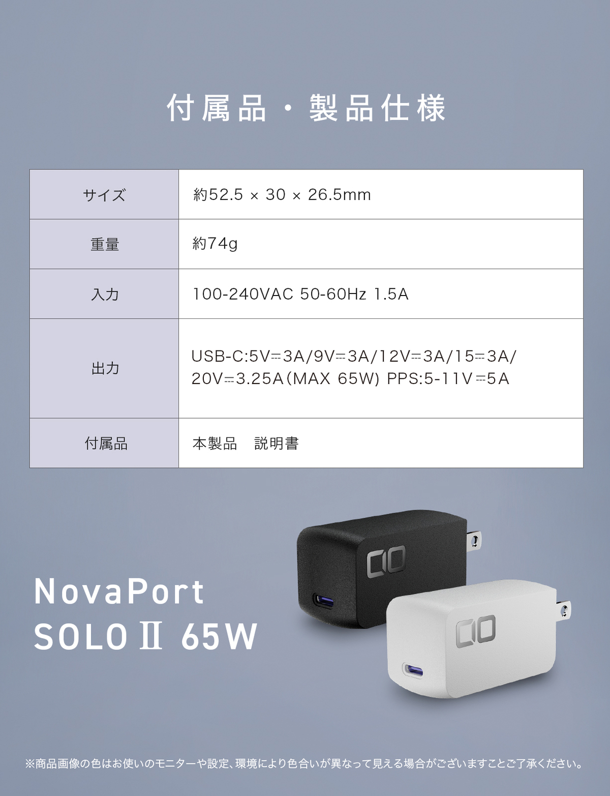 CIO最新65W充電器『NovaPort SOLOⅡ』の画像