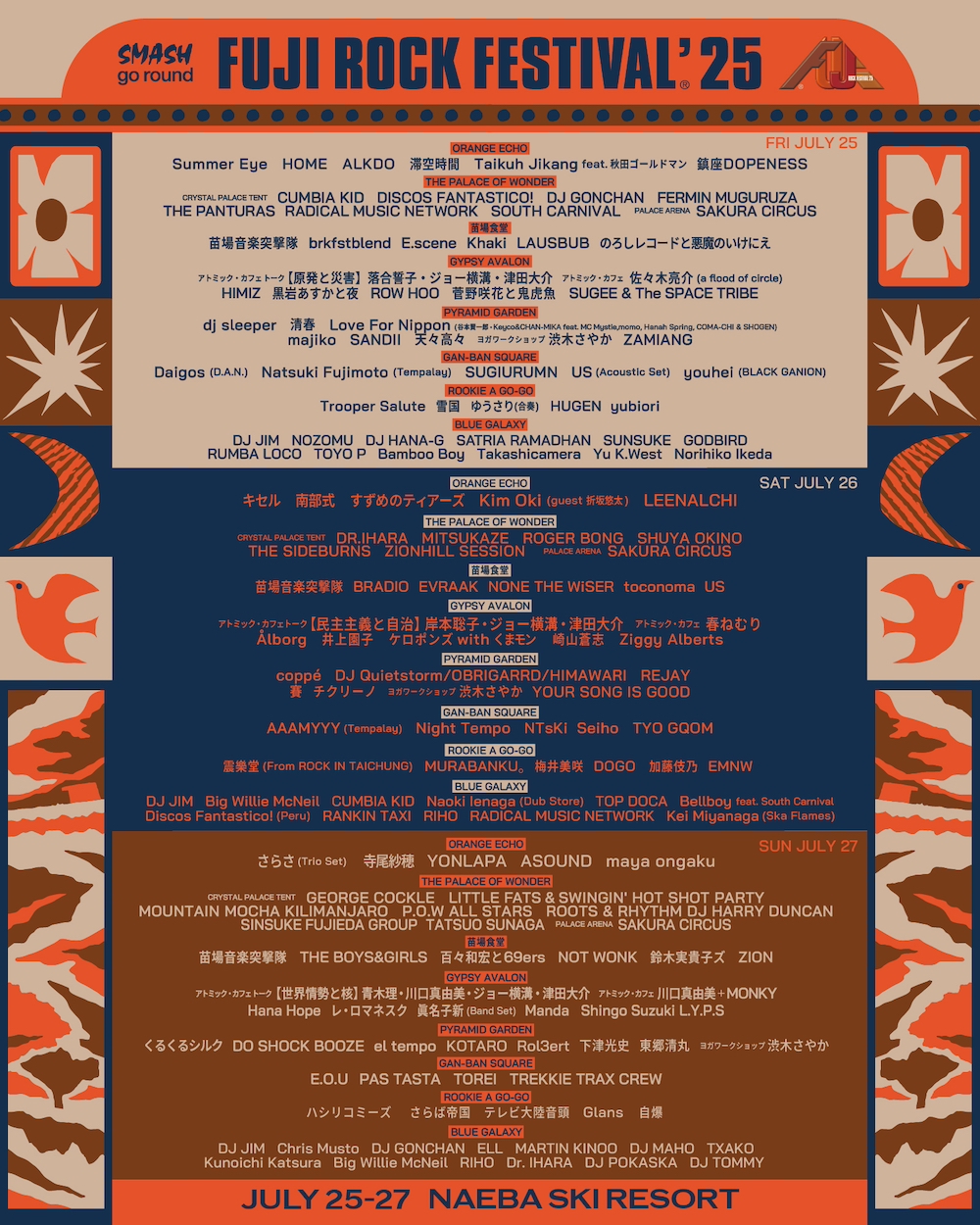 『フジロック '25』ラインナップ