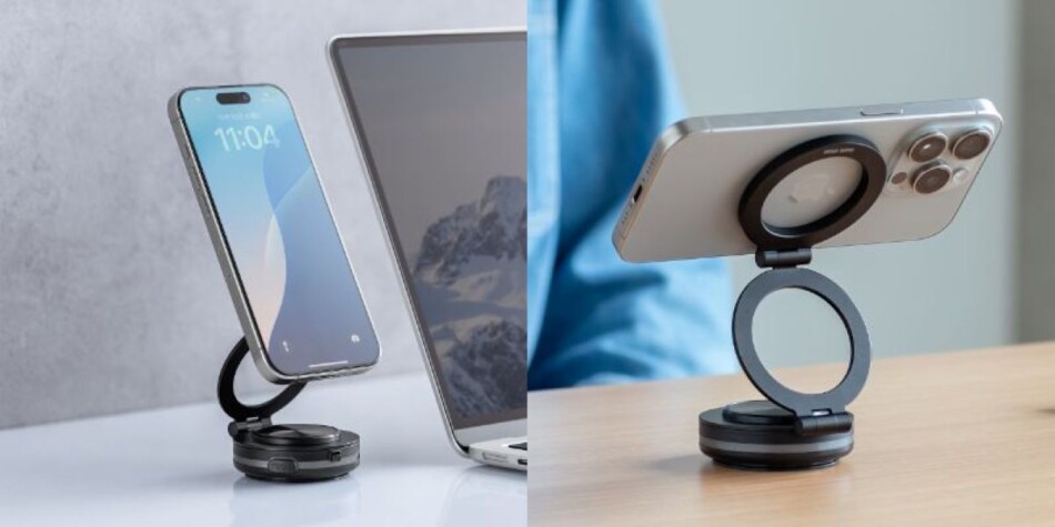 サンワサプライ、真空吸着式MagSafeスタンド