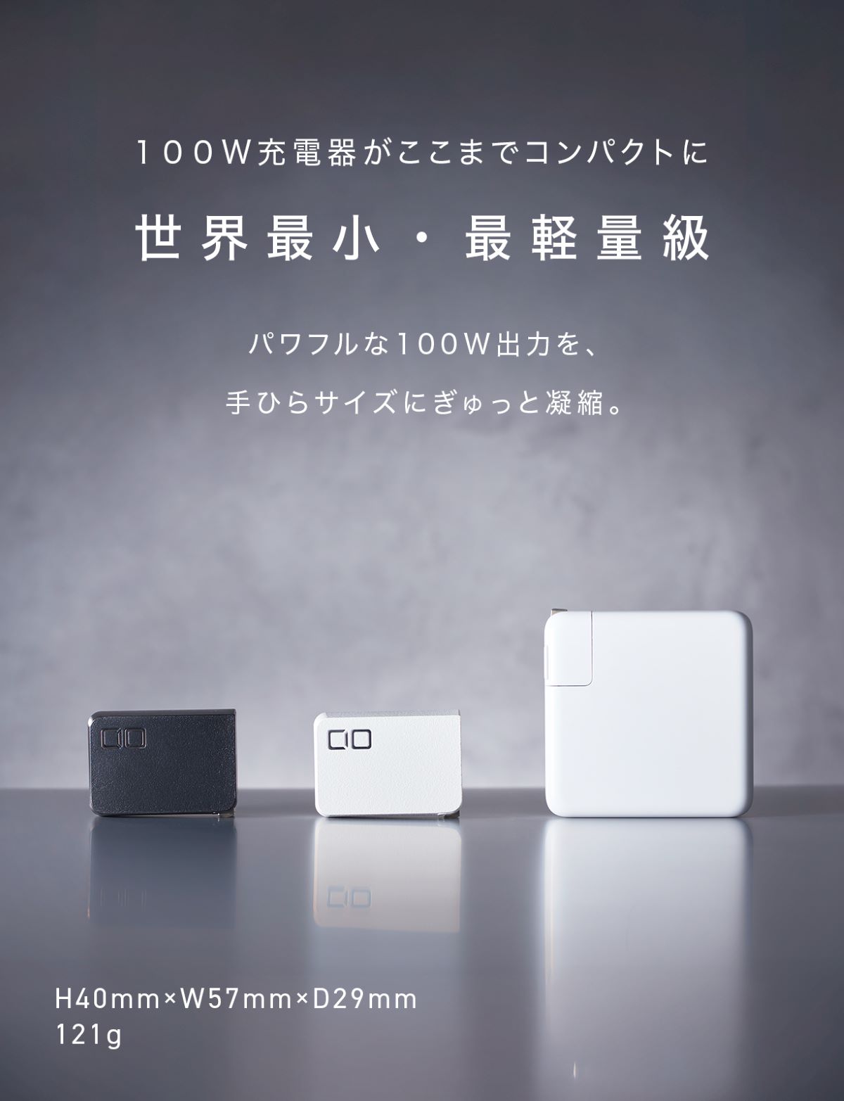 CIO、世界最小級100W充電器発売の画像