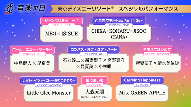 『音楽の日』東京ディズニーリゾート® スペシャルパフォーマンス