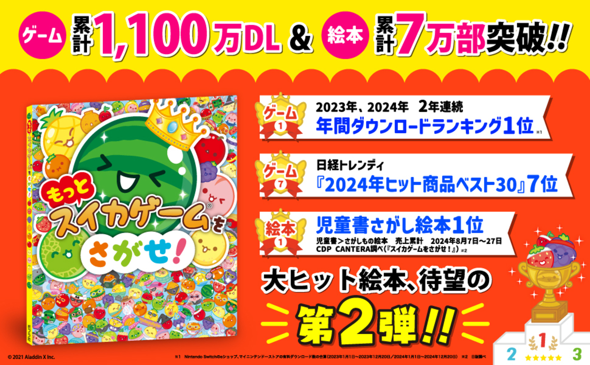 絵本『スイカゲームをさがせ！』続編発売の画像