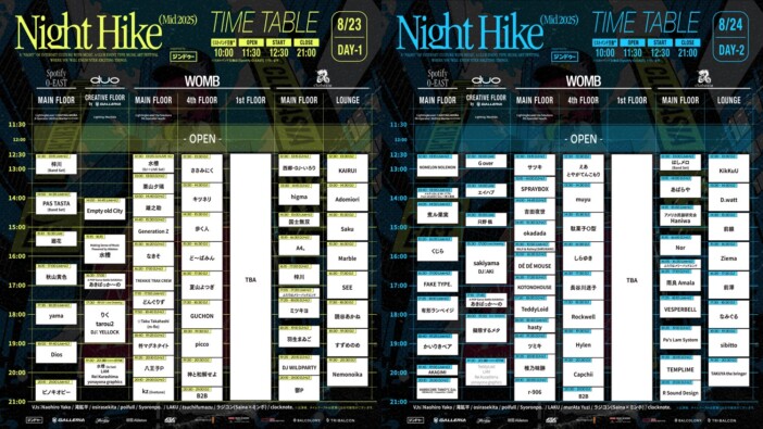 ネットミュージックの“最先端”が集うフェス『NIGHT HIKE Mid 2025』が8月23日、24日に開催