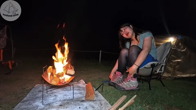 千葉県・館山のキャンプ場でソロキャンをするたにりか