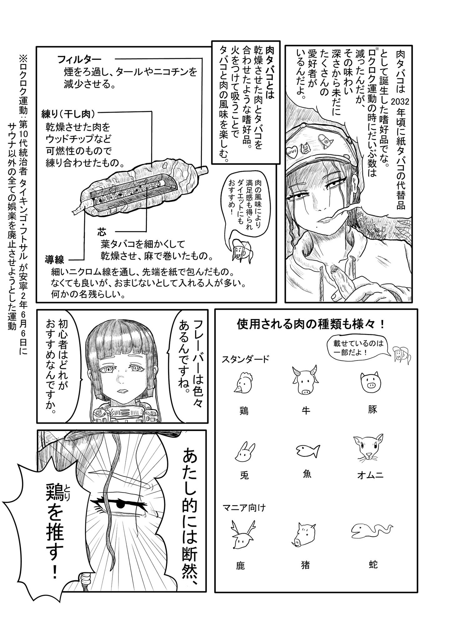 【漫画】鶏、豚、牛、魚に鹿　好みの味は？の画像