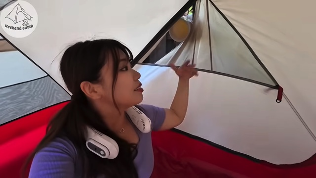 クーラー付きのサイトで涼む週末キャンプチャンネル。のたにりか