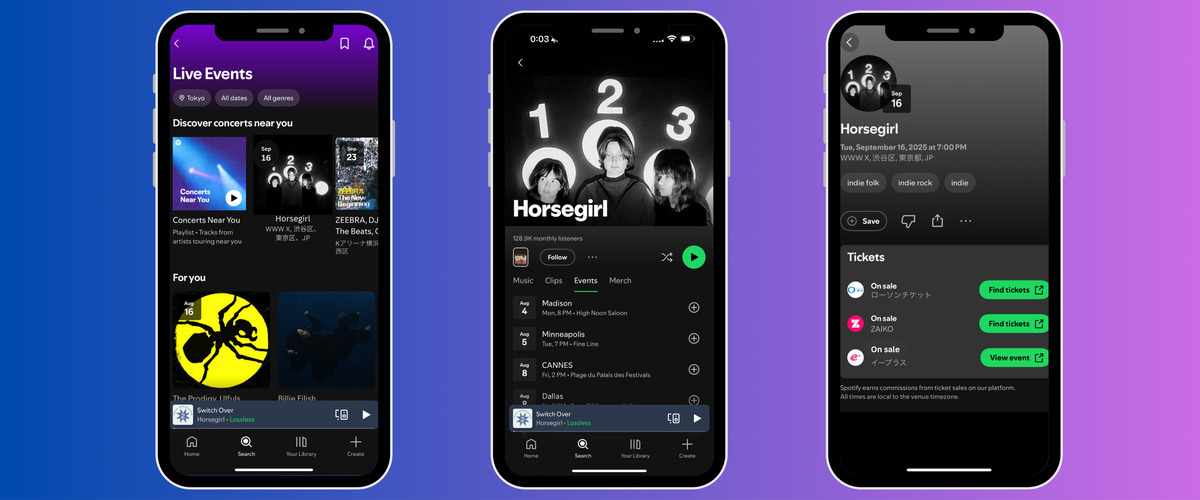 Spotifyがローソンチケットと連携