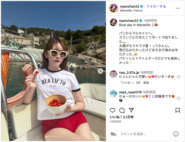 小嶋陽菜、フランス旅行をゴージャスに満喫 濡れT&ピタピタショーツで海水浴「夏満喫ですね」
