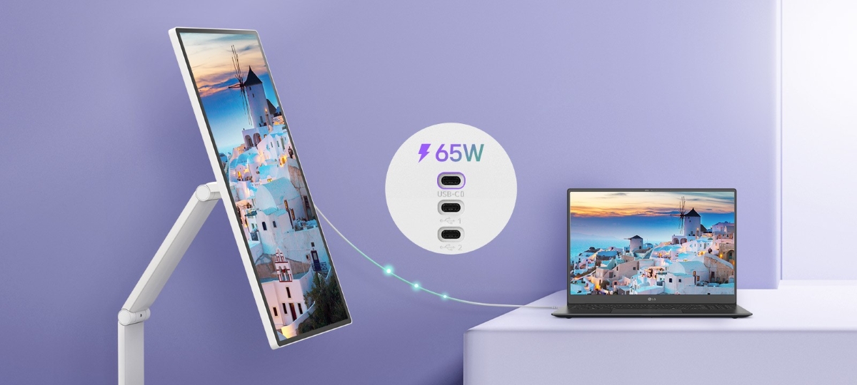 LG Smart Monitor Swing,USB Type-C端子