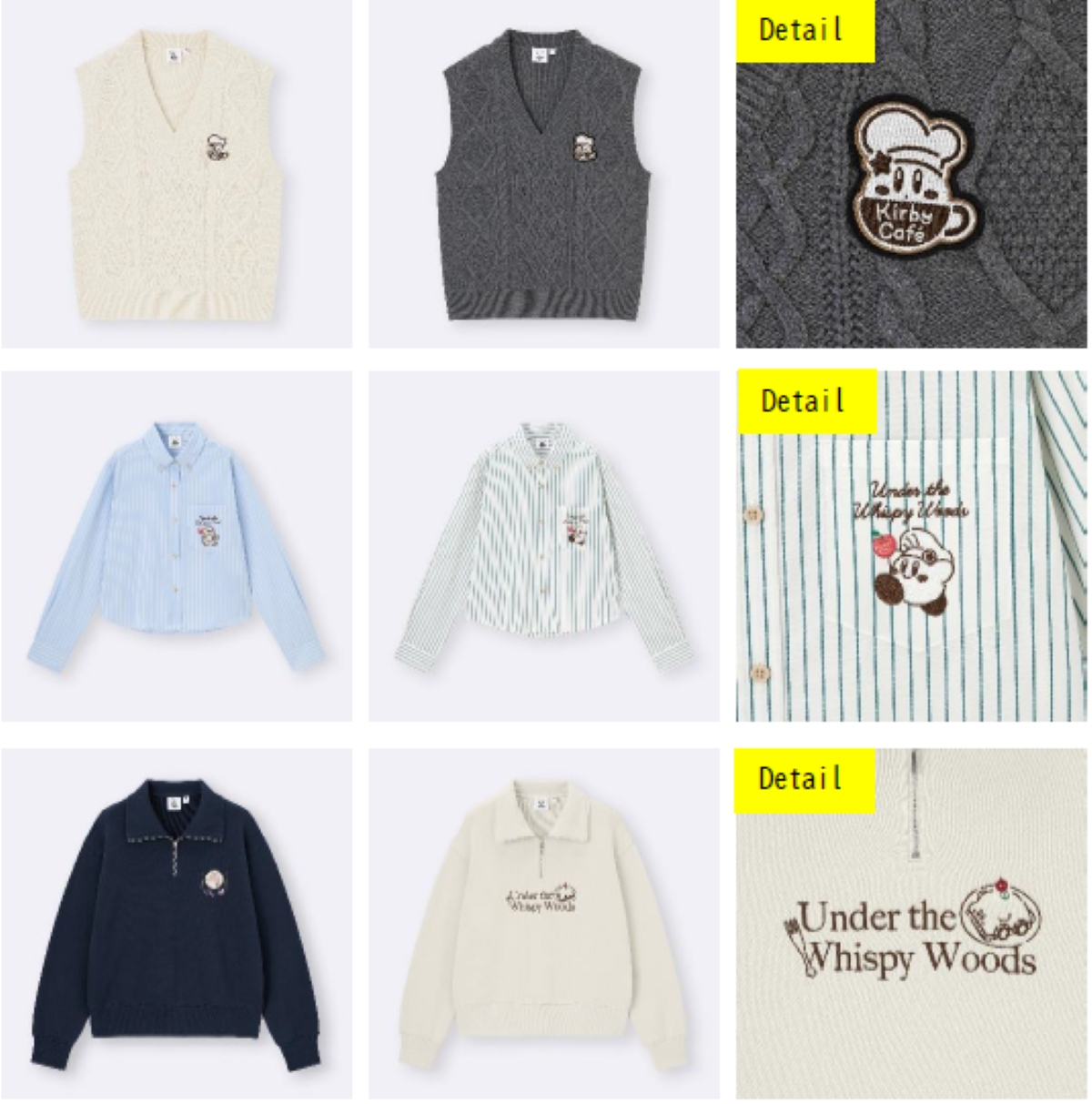 ジーユーと星のカービィのコラボレーションアイテム,ウィメンズ