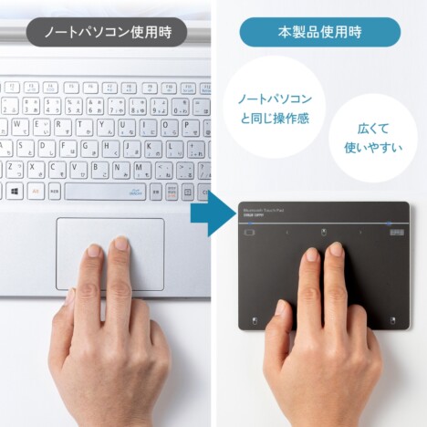 サンワサプライ株式会社のタッチパッド,ノートパソコンのタッチパッドの使用感