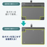 サンワサプライ株式会社の「MA-PY521GM」、「MA-PY521LGM」,操作エリア拡張ボタン