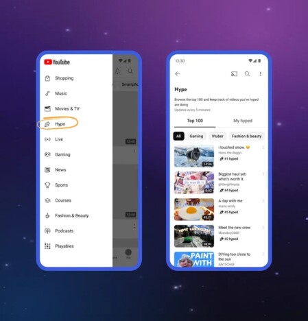 YouTubeの新機能「ハイプ」ハイプランキング
