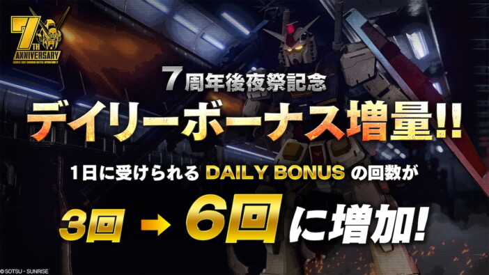 『機動戦士ガンダム バトルオペレーション2』「デイリーボーナス増量キャンペーン」