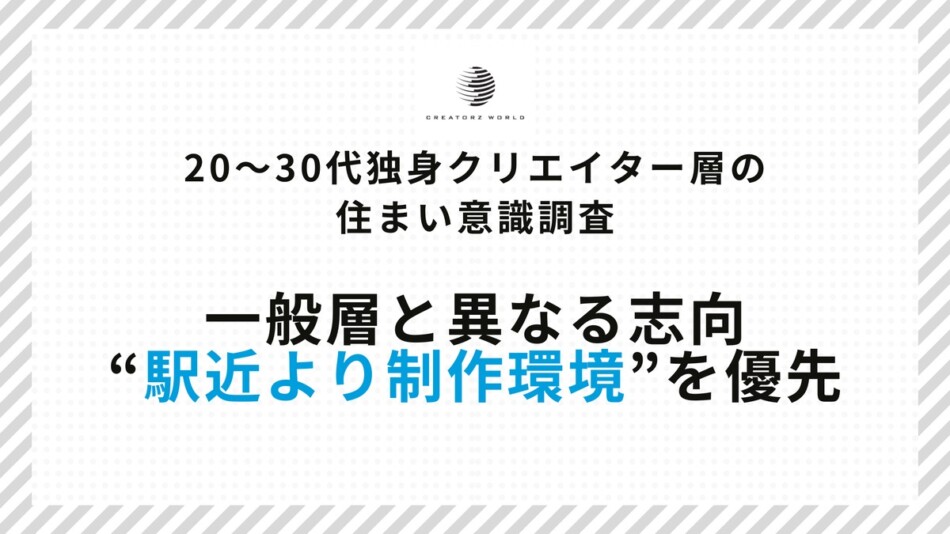クリエイターの住まい意識調査が発表