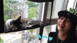 猫に癒される岡田紗佳