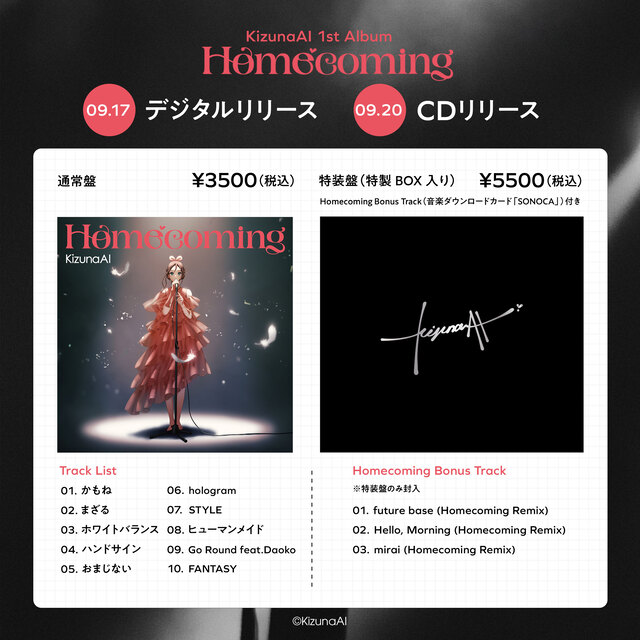 KizunaAI「Homecoming」スケジュール