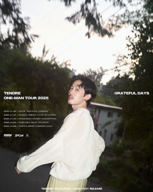 TENDRE『ONE-MAN TOUR 2025 “GRATEFUL DAYS”』キービジュアル