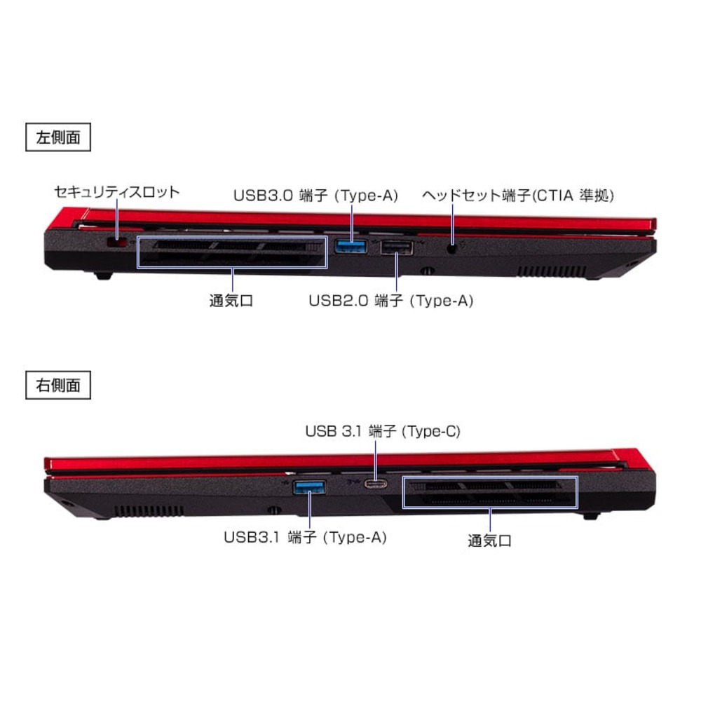 『G TUNE P5』側面