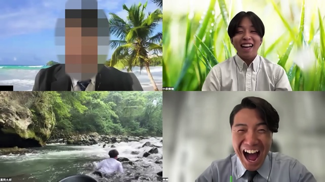 リモート画面でドッキリを仕掛けるけーさんとたろー