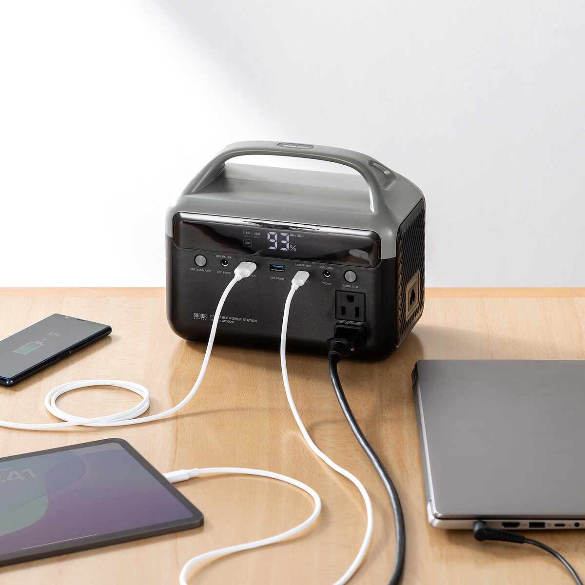 サンワ、片手で持てる「新作ポタ電」の画像