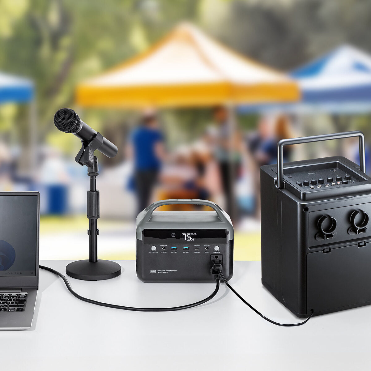 サンワ、片手で持てる「新作ポタ電」の画像