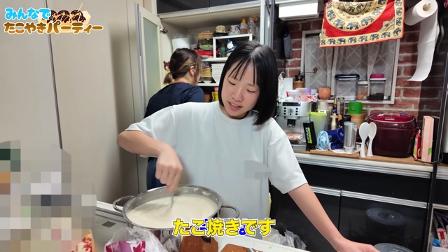 たこ焼きパーティを楽しむうるしやま家