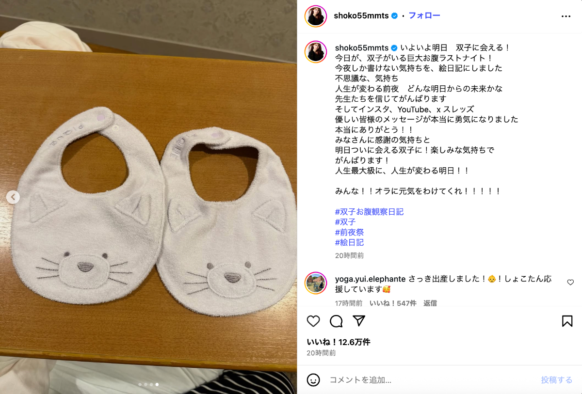 中川翔子 公式Instagramより