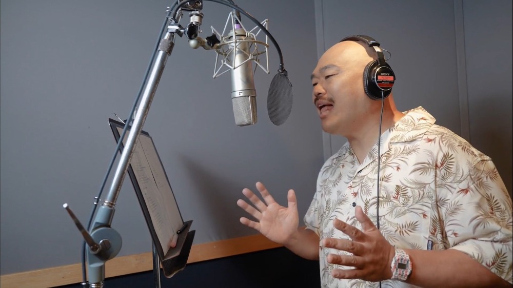 音声収録するクロちゃん