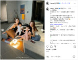 板野友美、娘と沖縄のビーチを満喫の画像