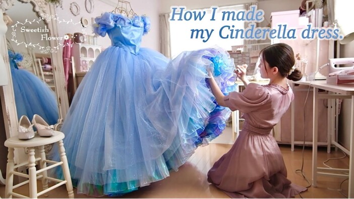 YouTuber、実写版シンデレラのドレスを自作
