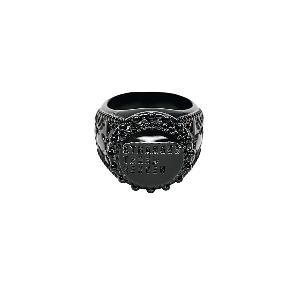 『STRANGER THAN HEAVEN』レジンカレッジリング ブラック(S / M / Lサイズ)