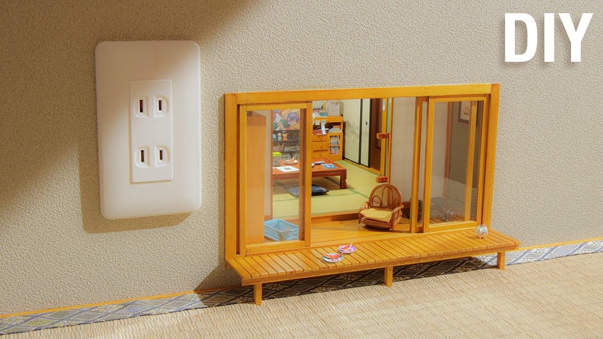 ミニチュア作家YouTuber、壁の中に“こびと用の縁側”を制作 リアル