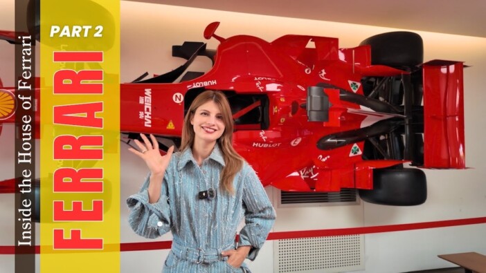 車好きのマギー、フェラーリ本社を訪問　ズラリと並ぶ歴代の名車に驚嘆「どれもスペシャル」