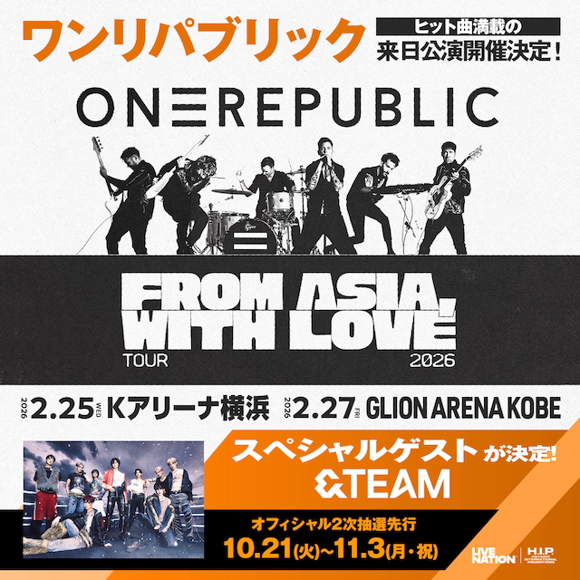 『ONEREPUBLIC “From Asia, With Love”2026 in Japan』