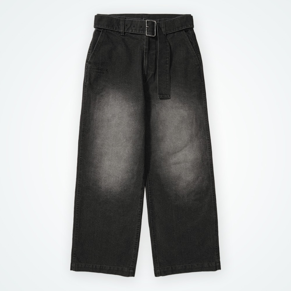 フェードデニムワイドパンツ