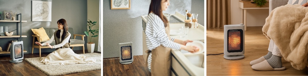 ヤマダ、熱を集める小型ストーブ発売の画像