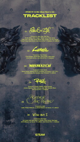 &TEAM、韓国1st ALトラックリスト公開